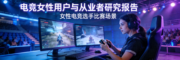 电竞女性用户与从业者研究报告封面 - 女性电竞选手比赛场景