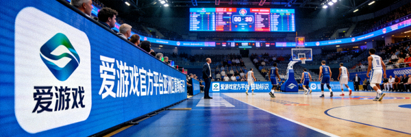 欧洲篮球联赛赛场，爱游戏官方平台亚洲区赞助标识出现在场边